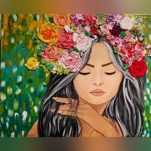 Original art painting beautiful Hermosa